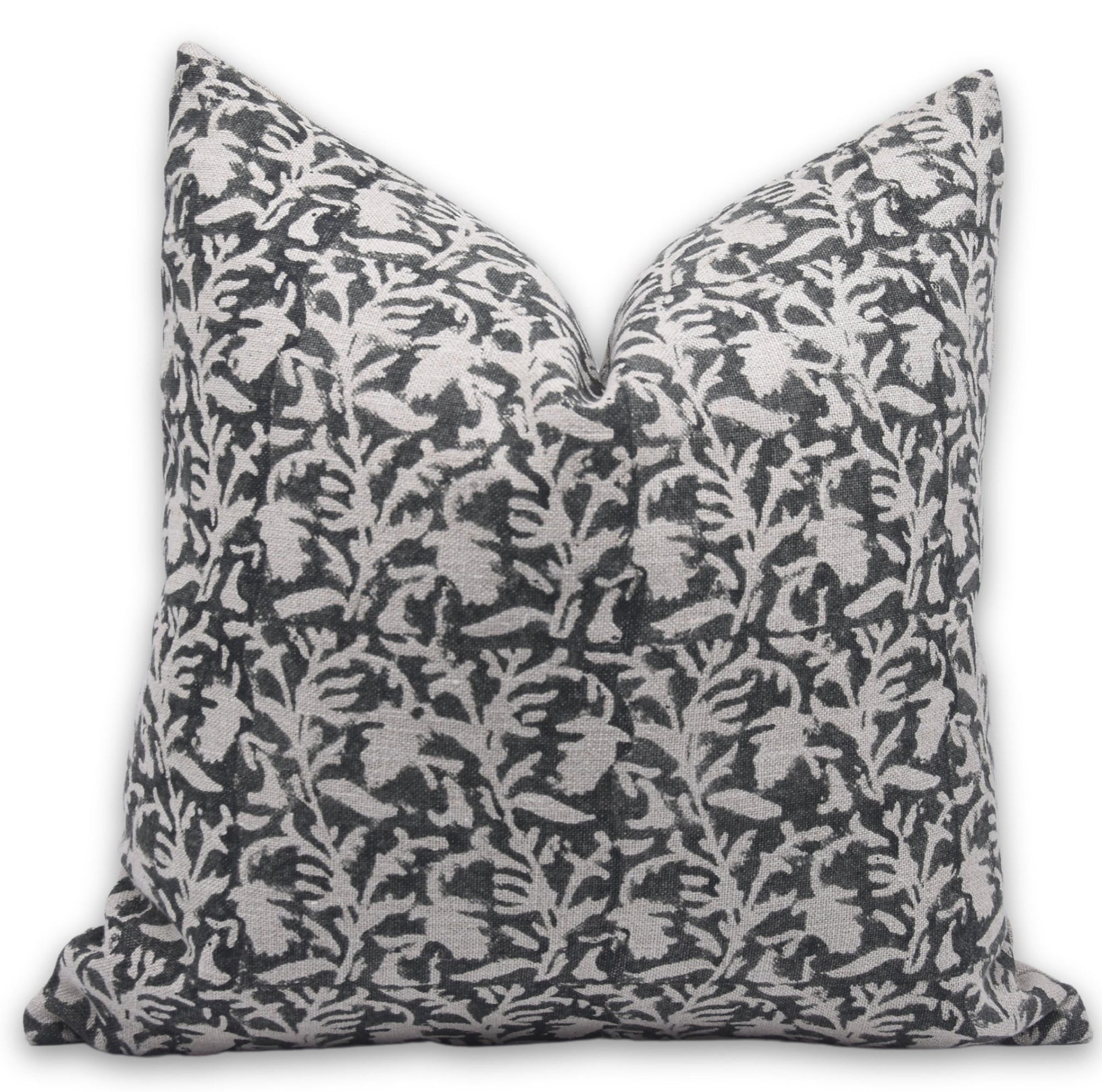 Throw Pillow Cover –Designer Collection of Hand Block Print Heavy/Thick Linen- AMAVSYA - Fabdivine