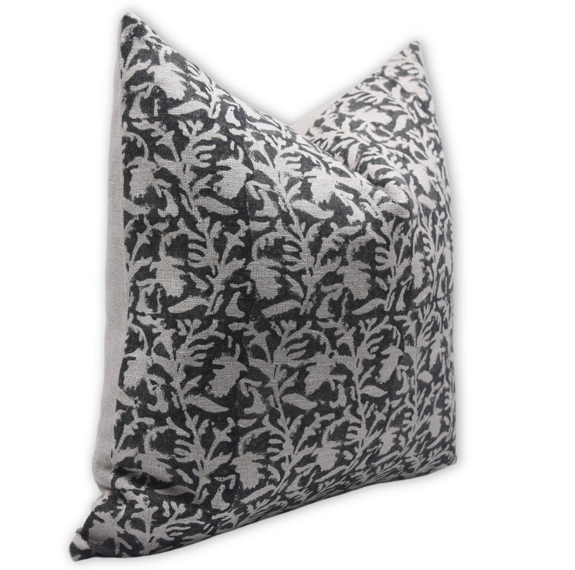 Throw Pillow Cover –Designer Collection of Hand Block Print Heavy/Thick Linen- AMAVSYA - Fabdivine