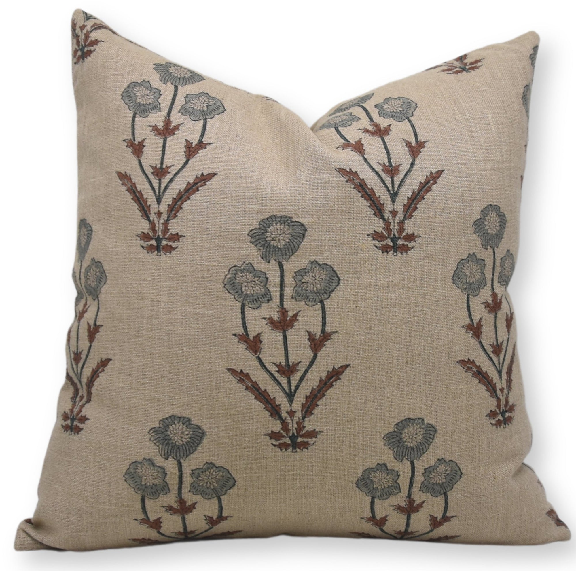 Thick Linen block print designer boho pillow/cushion cover- AMITABH - Fabdivine