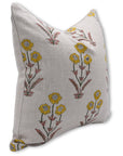 Block print Thick Linen throw pillow cover- AMITABH - Fabdivine