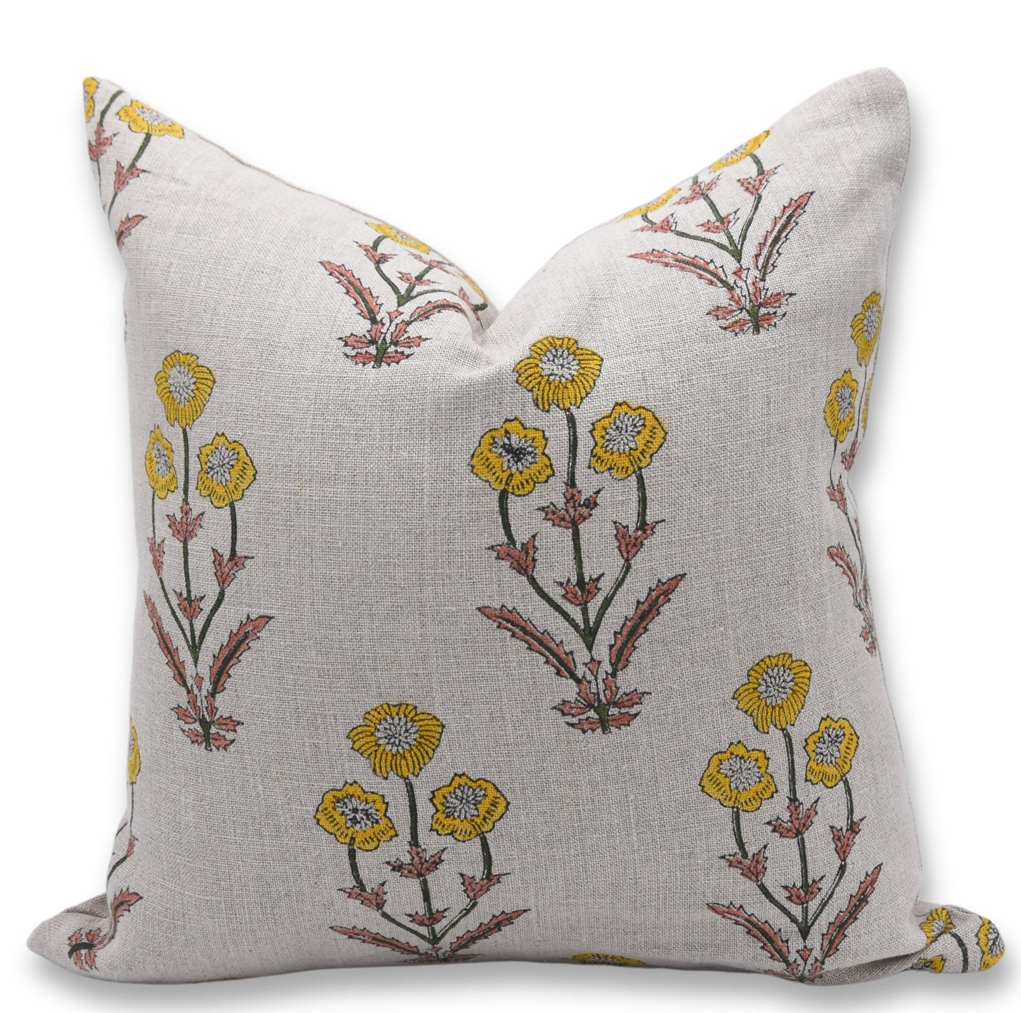 Block print Heavy Linen Pillow Cover - AMITABH - FABDIVINE LLC