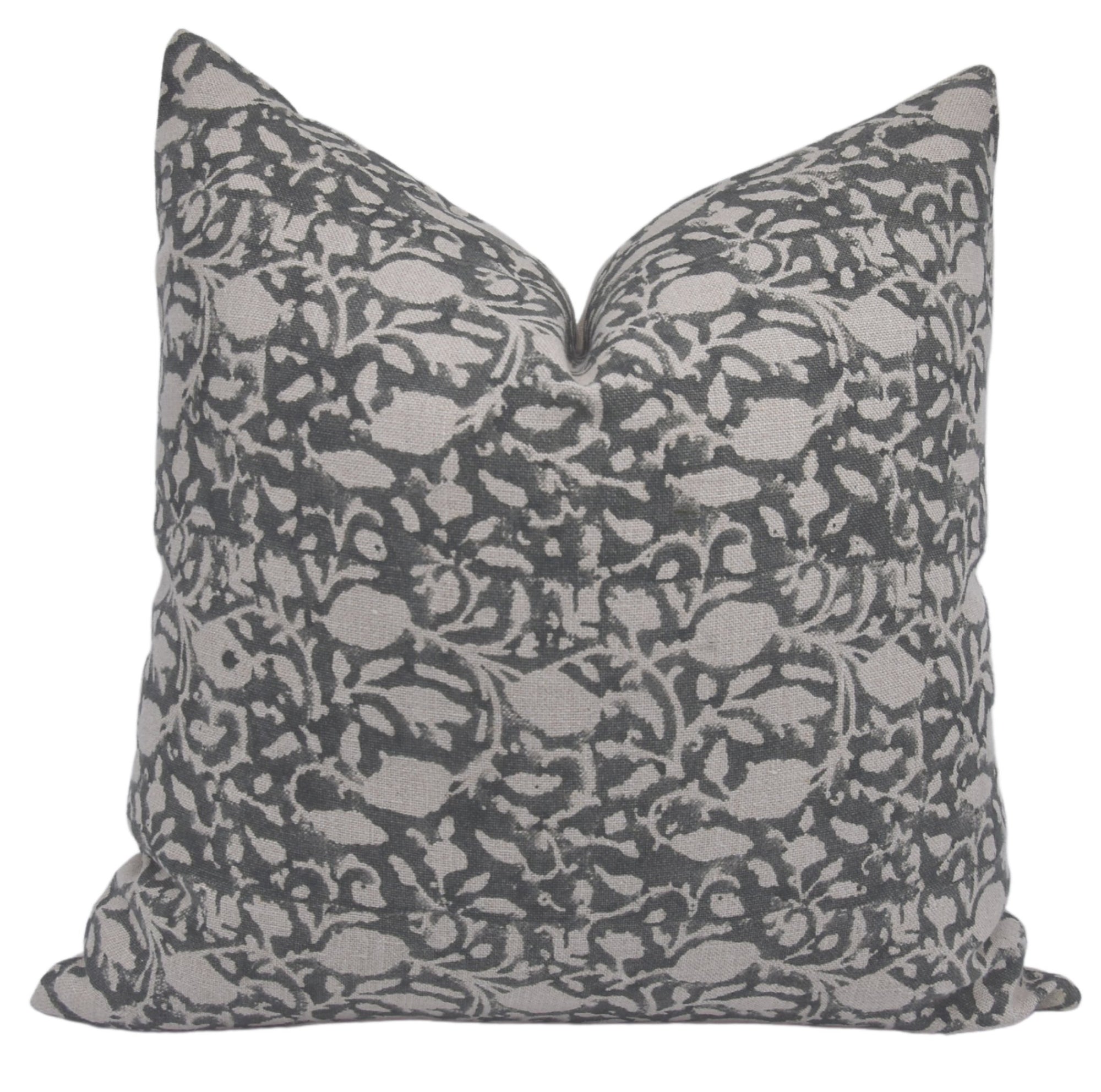 Throw Pillow Cover –Designer Collection of Hand Block Print Thick Linen- AMMR - Fabdivine