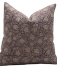 Designer Hand Block Print Throw Pillow Cover in Thick Linen - AMRITVELA - Fabdivine