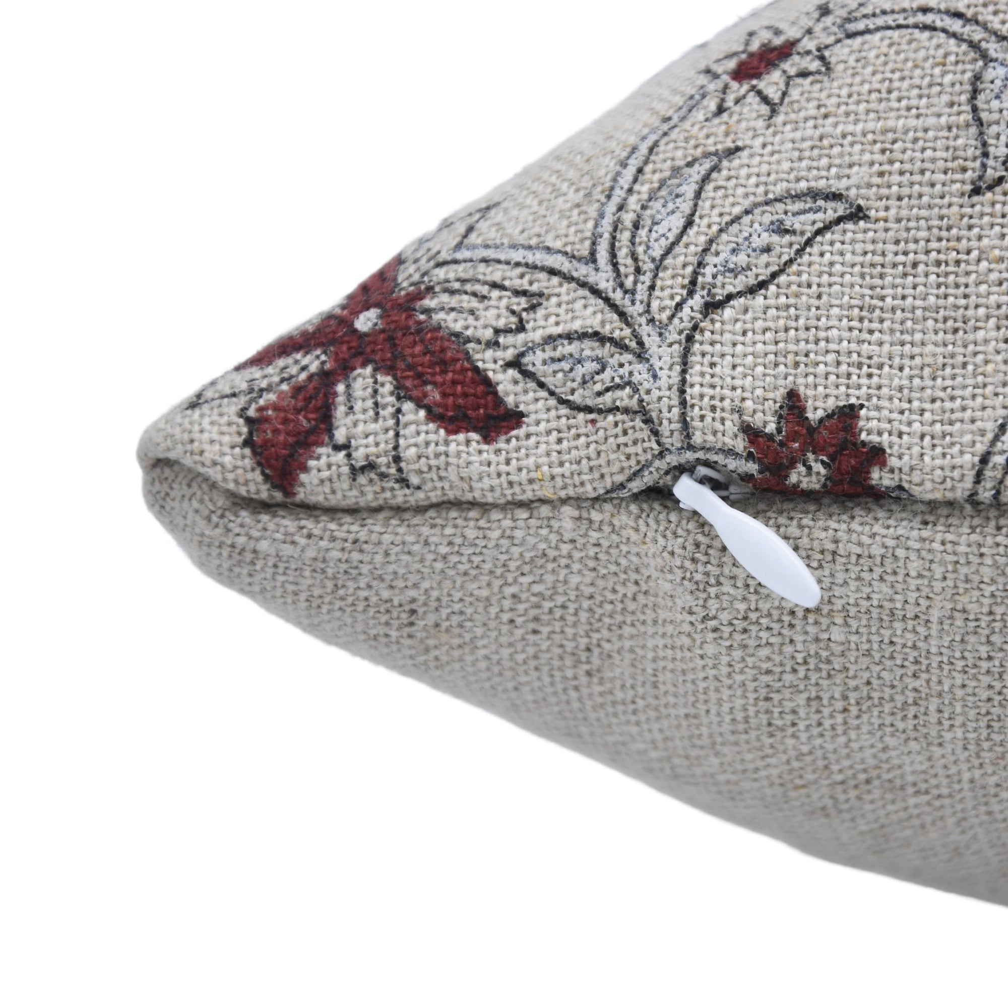 Throw Pillow Cover –Designer Collection of Hand Block Print Thick Linen- ARADHANA - Fabdivine