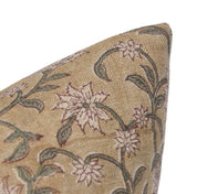 Block print thick linen throw pillow cover- ARADHANA - Fabdivine