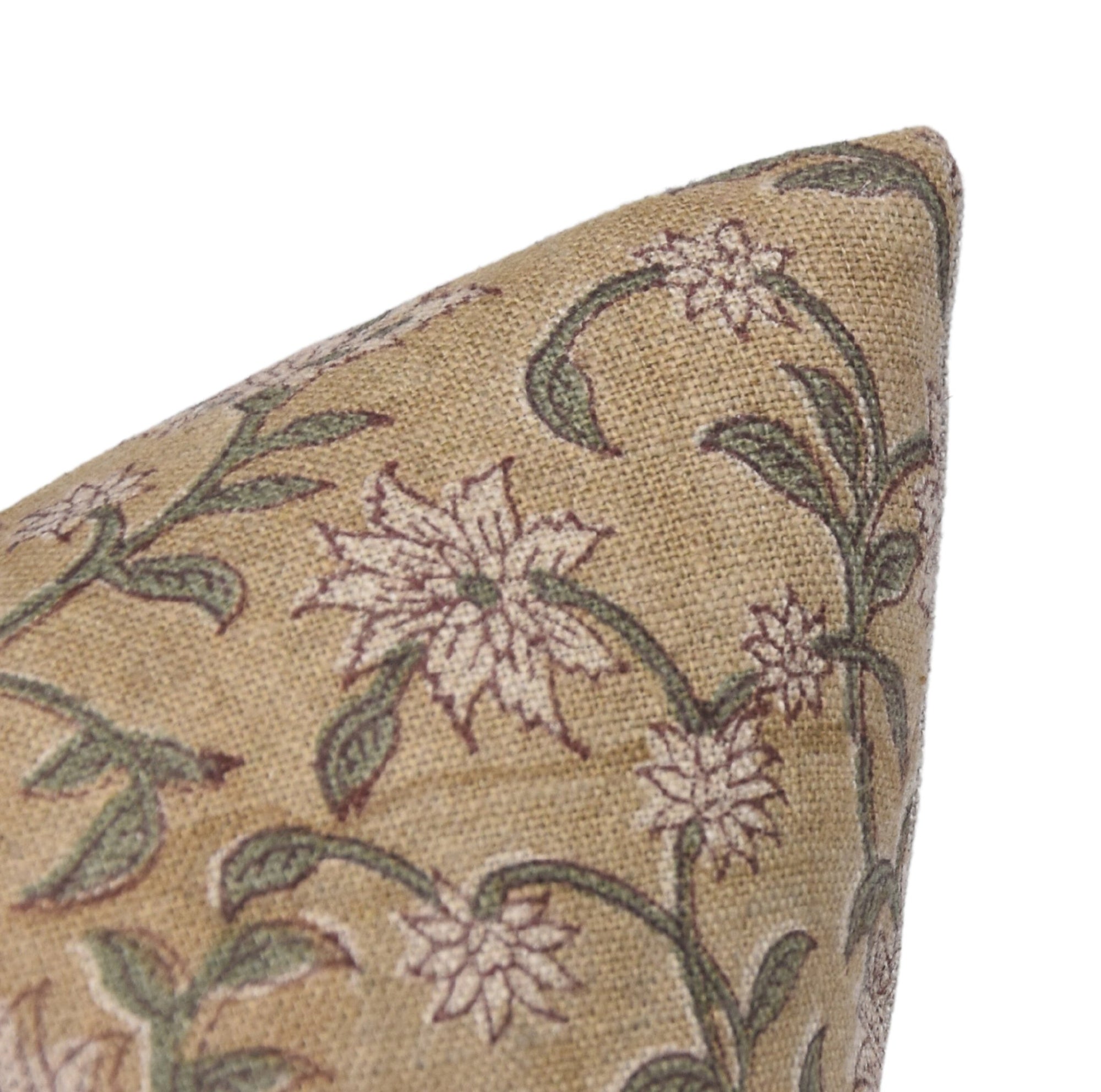 Block print thick linen throw pillow cover- ARADHANA - Fabdivine