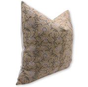 Block print thick linen throw pillow cover- ARADHANA - Fabdivine