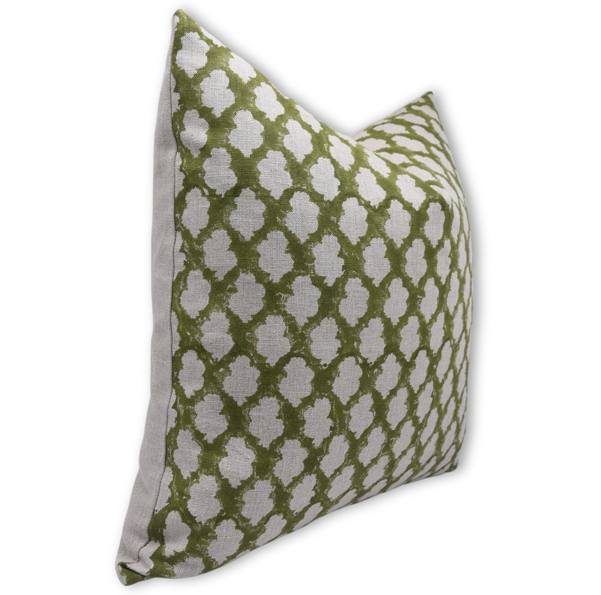 Block print thick linen throw pillow cover- BADAL - Fabdivine