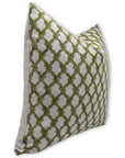 Block print thick linen throw pillow cover- BADAL - Fabdivine