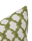 Block print thick linen throw pillow cover- BADAL - Fabdivine