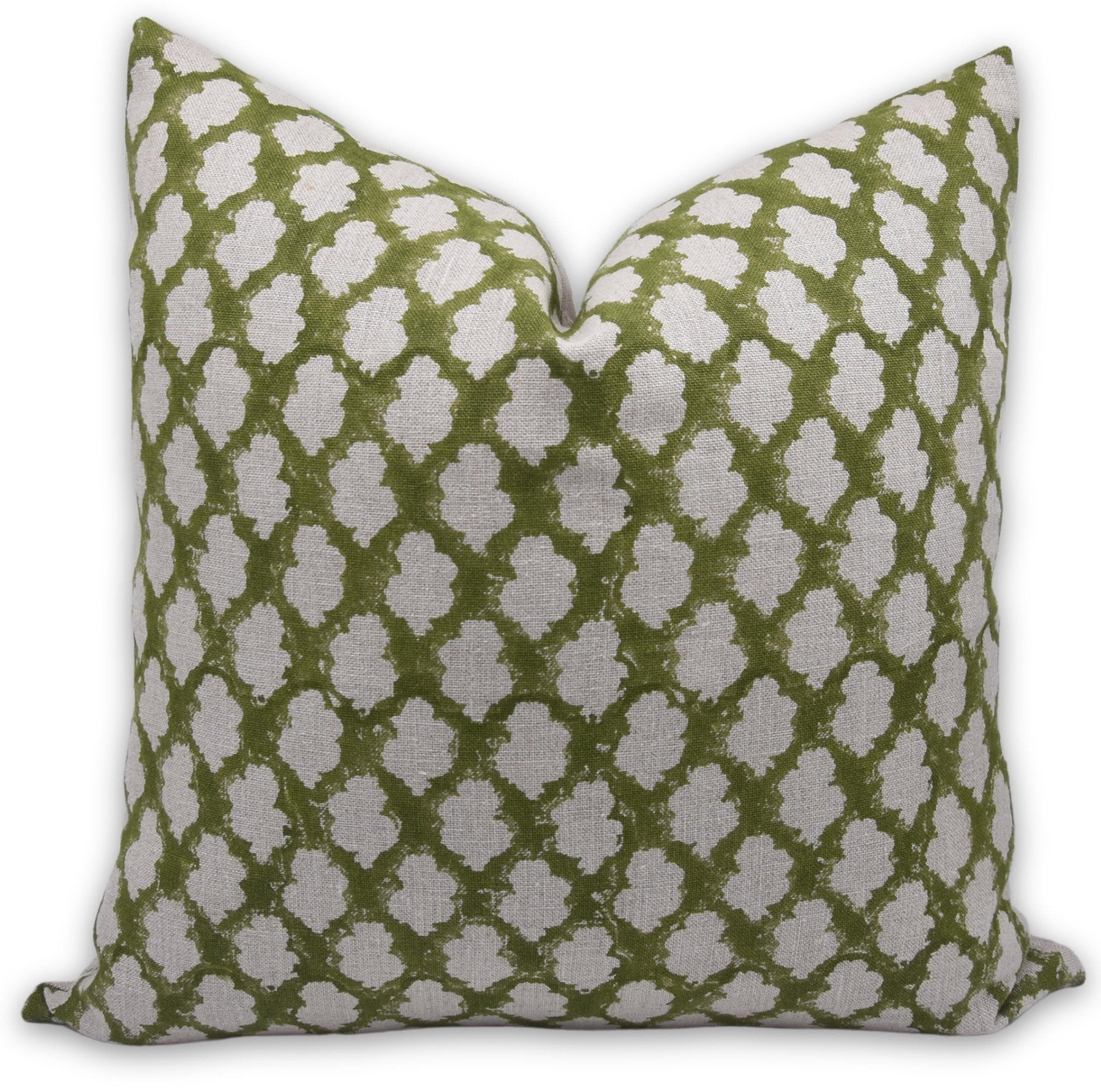 Block print thick linen throw pillow cover- BADAL - Fabdivine