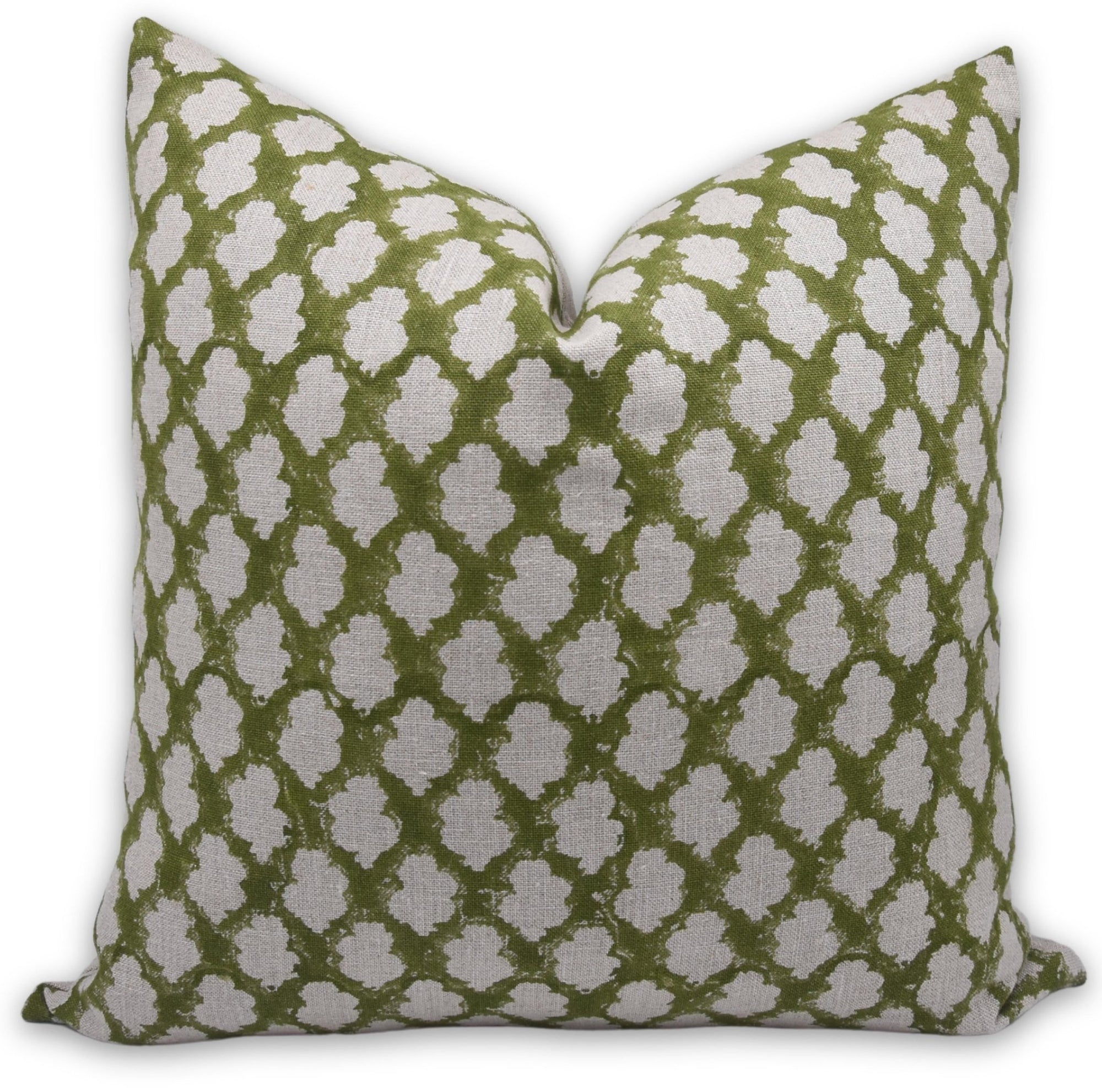 Block print thick linen throw pillow cover- BADAL - Fabdivine