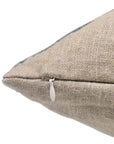 Square pillow cover in thick linen with lumber block print - Badshah - Fabdivine