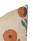 Square pillow cover in thick linen with lumber block print - Badshah - Fabdivine