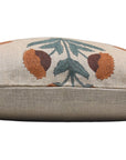 Square pillow cover in thick linen with lumber block print - Badshah - Fabdivine