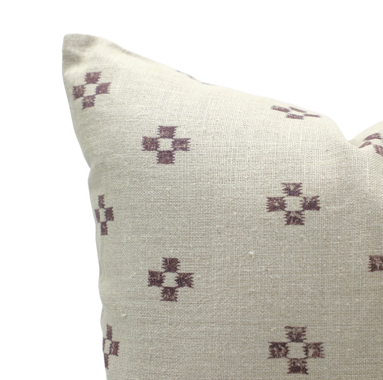 Block print Pillow cover for sofa, couch or bed- Thick Linen- BARFI - Fabdivine