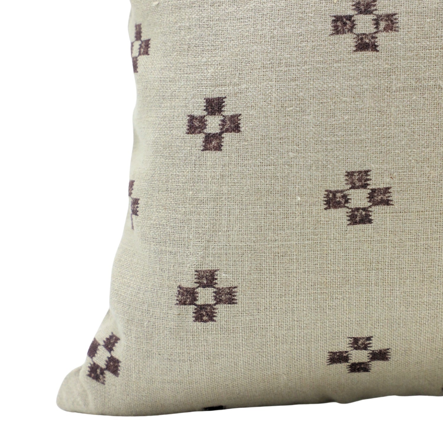 Block print Pillow cover for sofa, couch or bed- Thick Linen- BARFI - Fabdivine