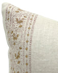 Block print Thick Linen throw pillow cover- BELA CHAMELI - Fabdivine