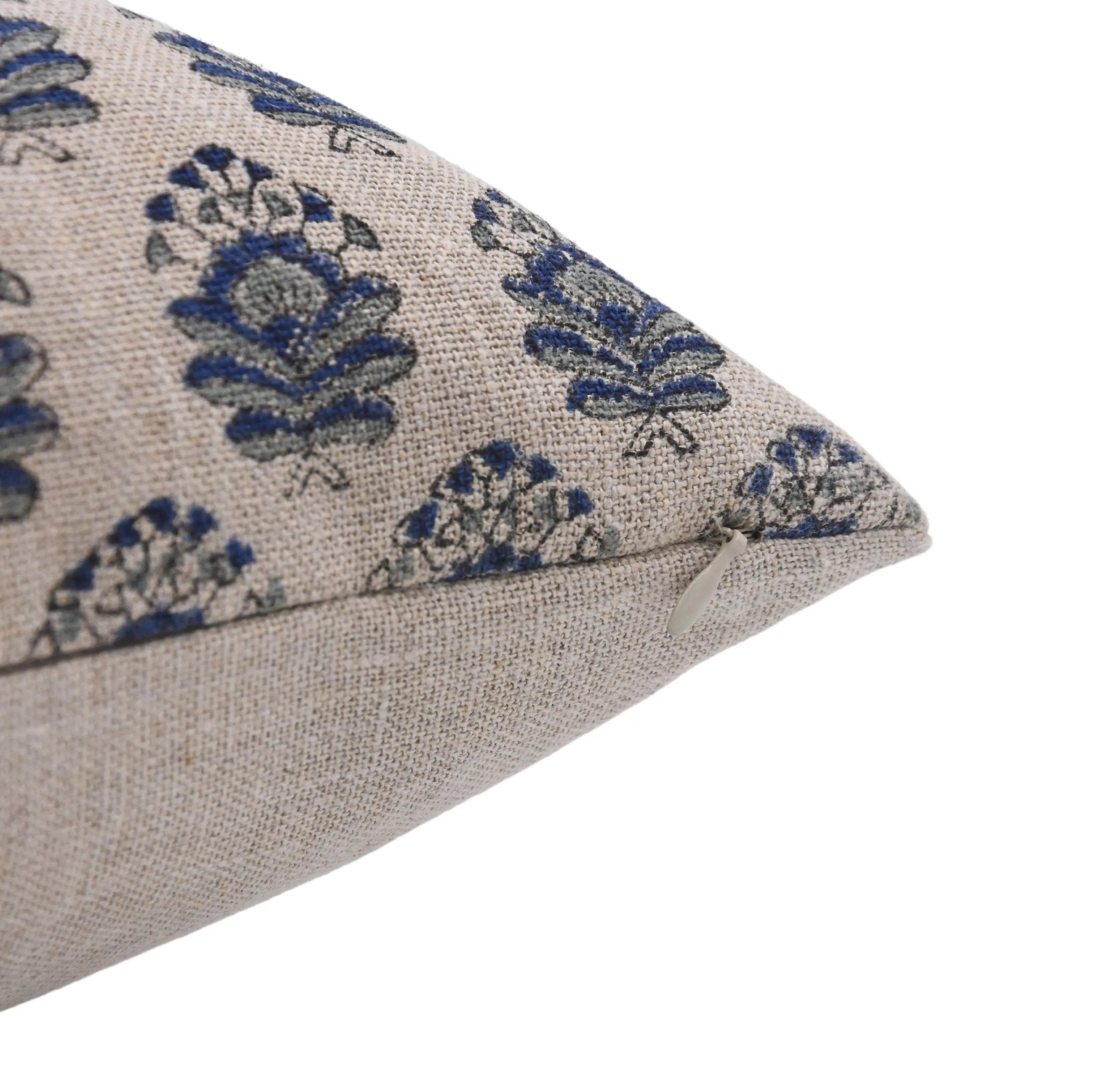 Block print Heavy Linen Pillow Cover - BHEESHMA - Fabdivine