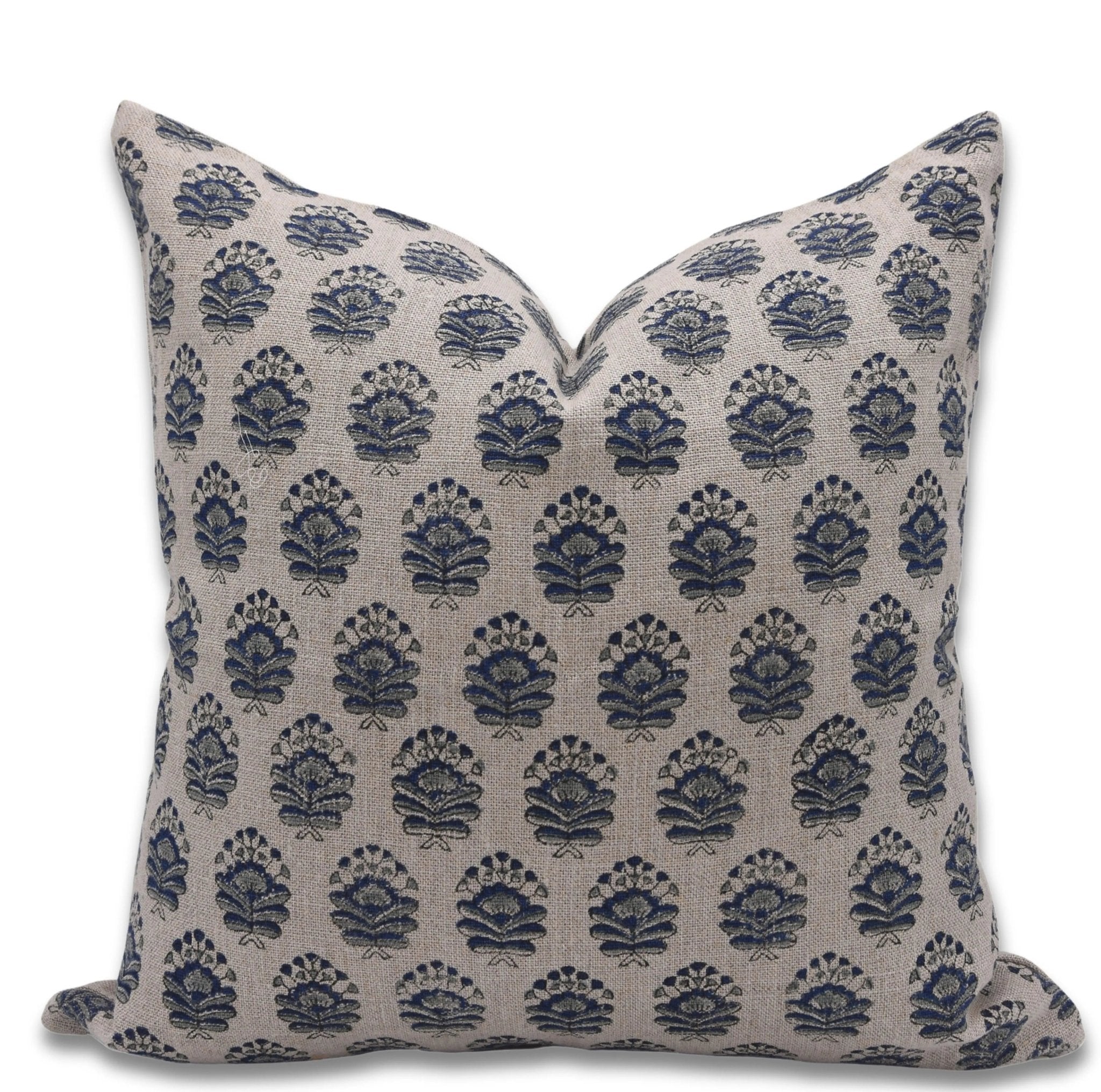 Block print Heavy Linen Pillow Cover - BHEESHMA - Fabdivine