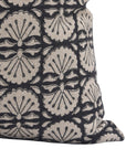 Block print Heavy Linen Pillow Cover - BIJHNI BLACK - Fabdivine