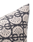 Block print Heavy Linen Pillow Cover - BIJHNI BLACK - Fabdivine