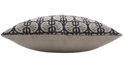 Block print Heavy Linen Pillow Cover - BIJHNI BLACK - Fabdivine