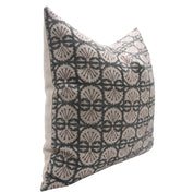 Block print Heavy Linen Pillow Cover - BIJHNI GREEN - Fabdivine