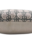 Block print Heavy Linen Pillow Cover - BIJHNI GREEN - Fabdivine