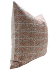 Block print Heavy Linen Pillow Cover - BIJHNI RUST - Fabdivine