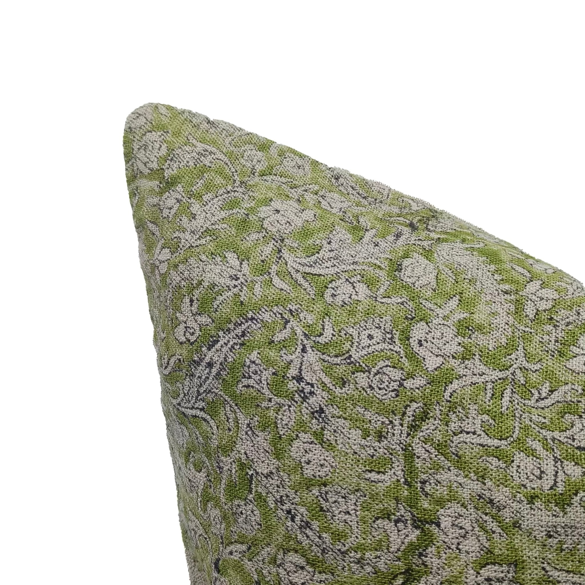 Square/Lumber block print pillow cover- Thick Linen- BLACK FOREST- GREEN - Fabdivine