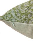 Square/Lumber block print pillow cover- Thick Linen- BLACK FOREST- GREEN - Fabdivine