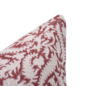 Block print Heavy Linen Pillow Cover - BLACK FOREST RED - FABDIVINE LLC