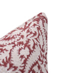 Block print Pillow cover for sofa, couch or bed- heavy linen- BLACK FOREST RED - Fabdivine