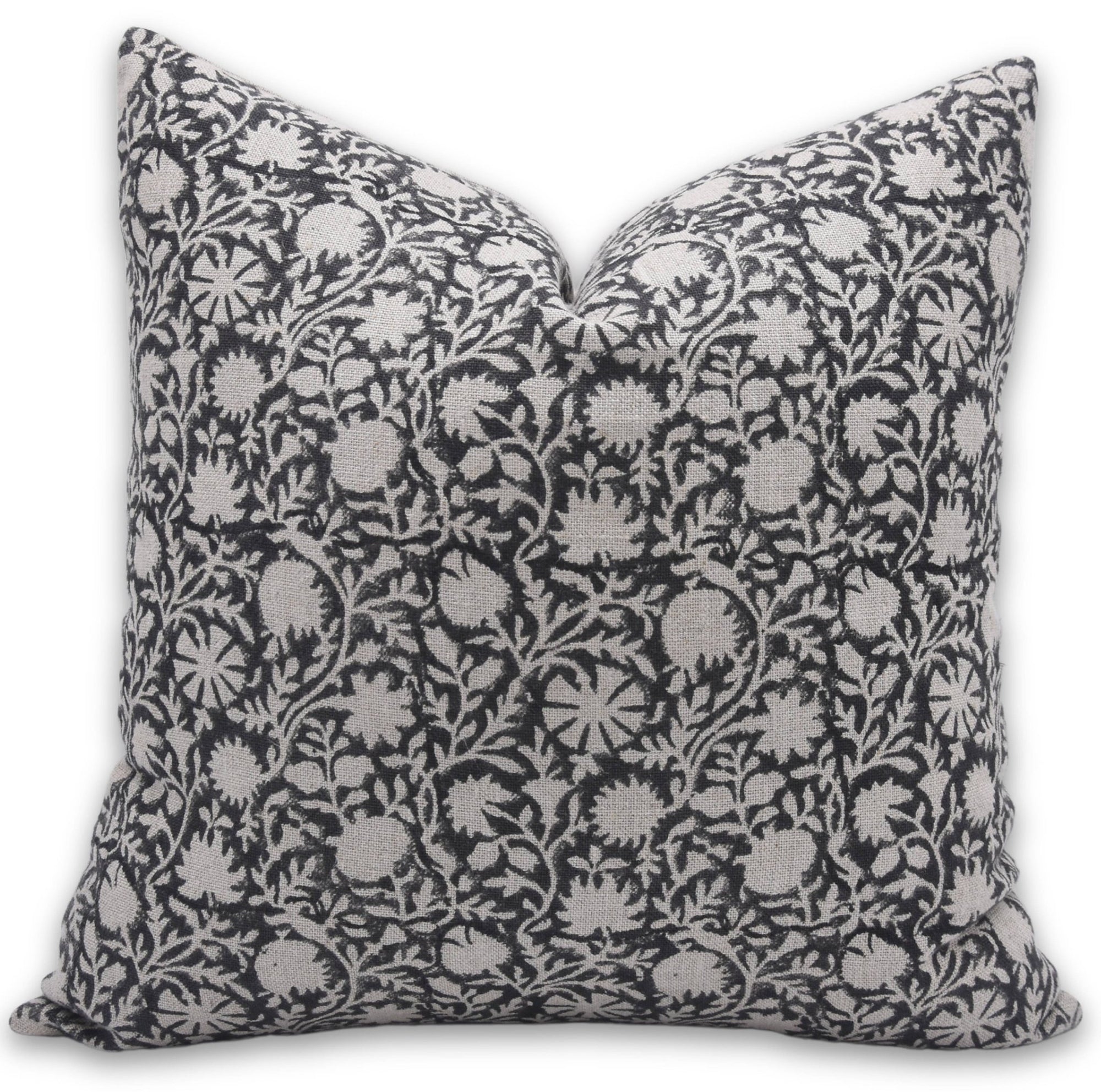 Throw Pillow Cover –Designer Collection of Hand Block Print Thick Linen- CHAKRI - Fabdivine