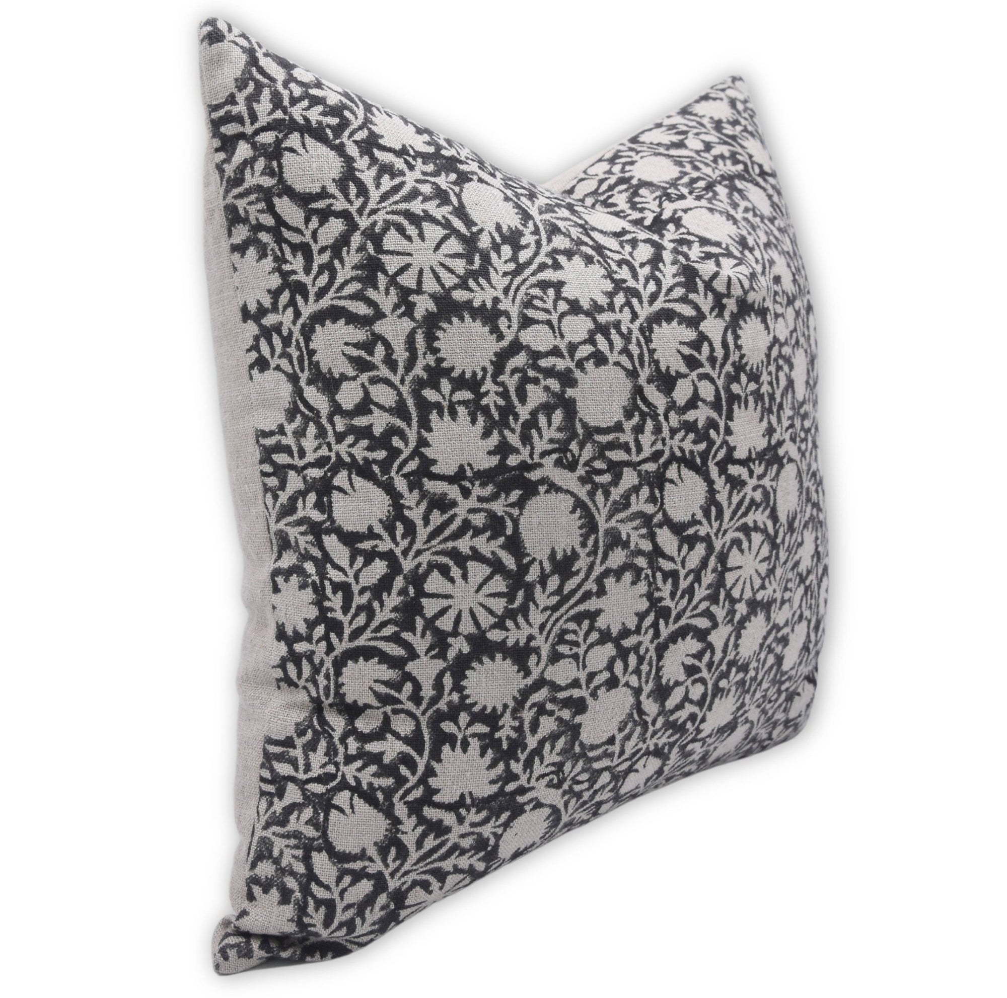 Throw Pillow Cover –Designer Collection of Hand Block Print Thick Linen- CHAKRI - Fabdivine