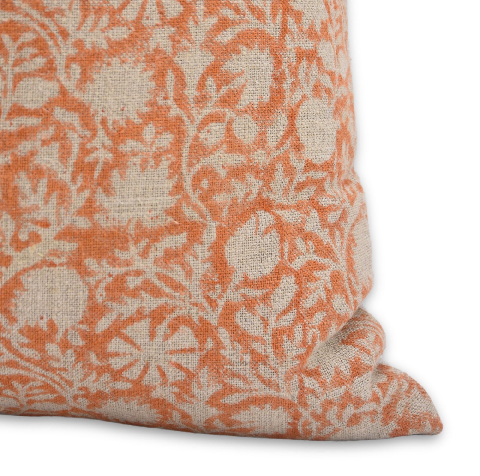 Throw Pillow Cover –Designer Collection of Hand Block Print Thick Linen- CHAKRI - Fabdivine