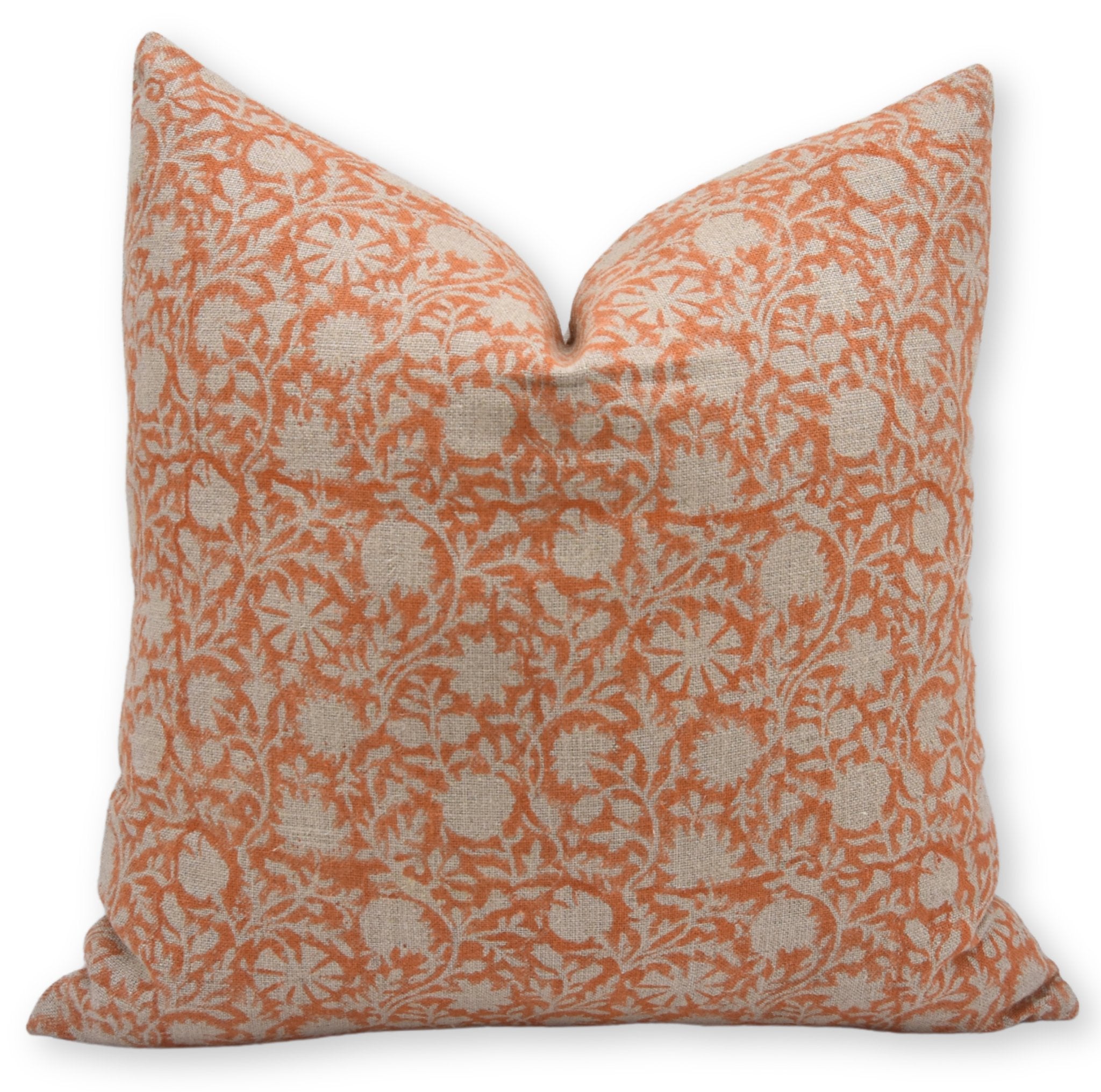 Throw Pillow Cover –Designer Collection of Hand Block Print Thick Linen- CHAKRI - Fabdivine