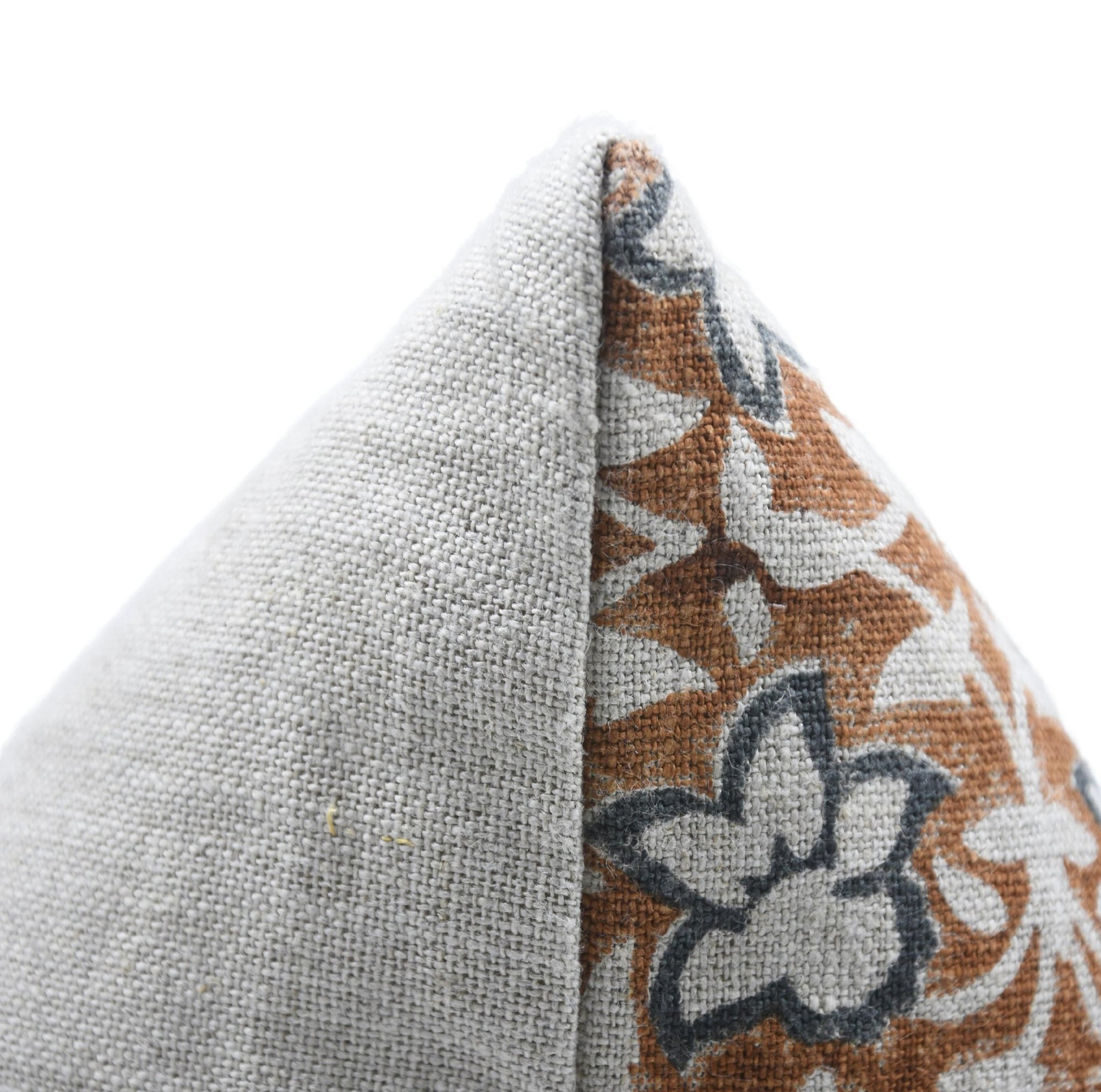 Block print Pillow cover for sofa, couch or bed- thick linen- CHUDAMANI - Fabdivine