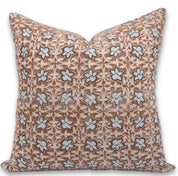 Block print Pillow cover for sofa, couch or bed- thick linen- CHUDAMANI - Fabdivine