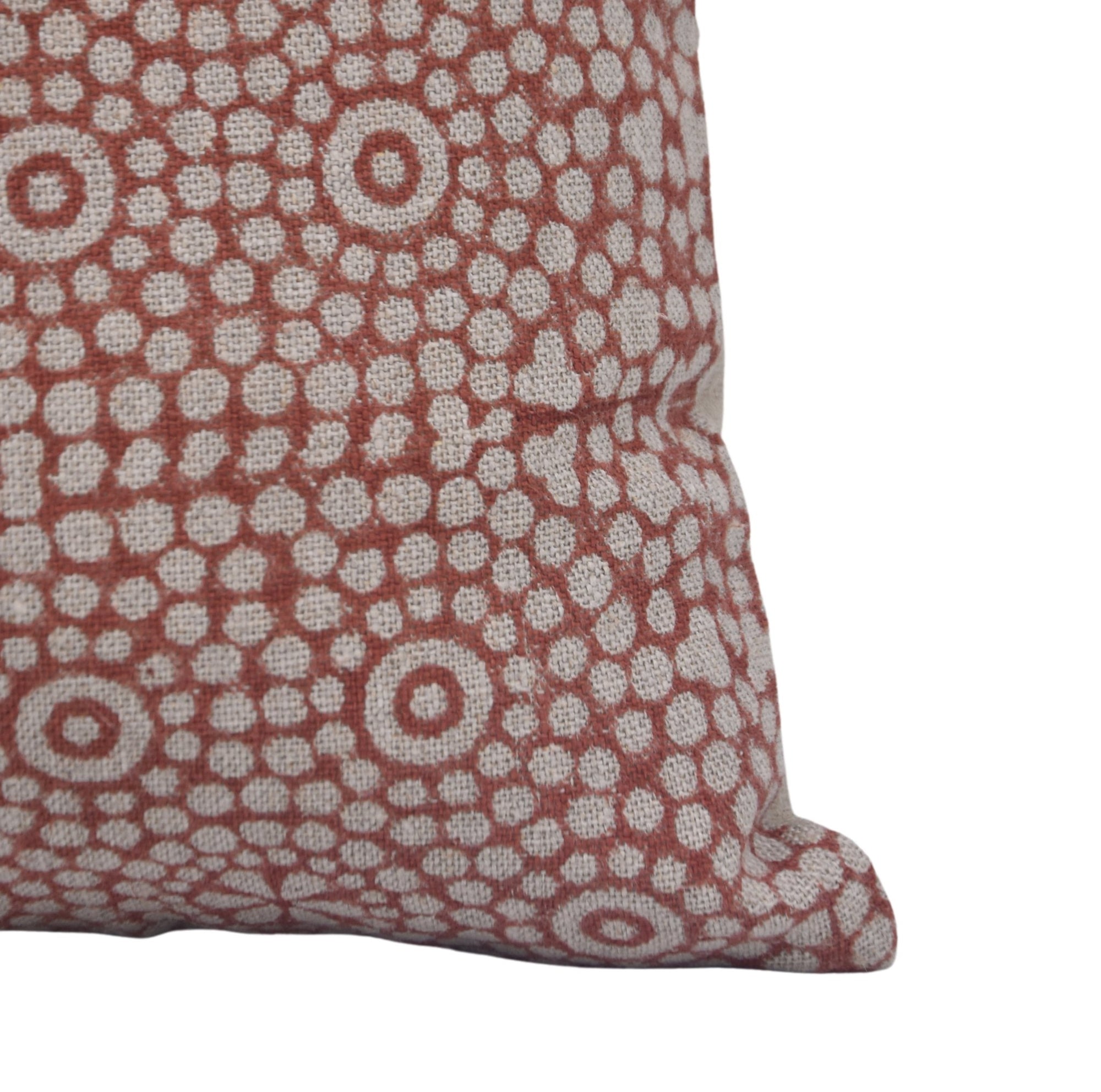 Block print pillow cover in thick linen for sofa, couch, or bed - CHUNRIBUTI - Fabdivine