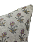 Thick Linen block print designer boho pillow/cushion cover- COASTAL TULIP - Fabdivine