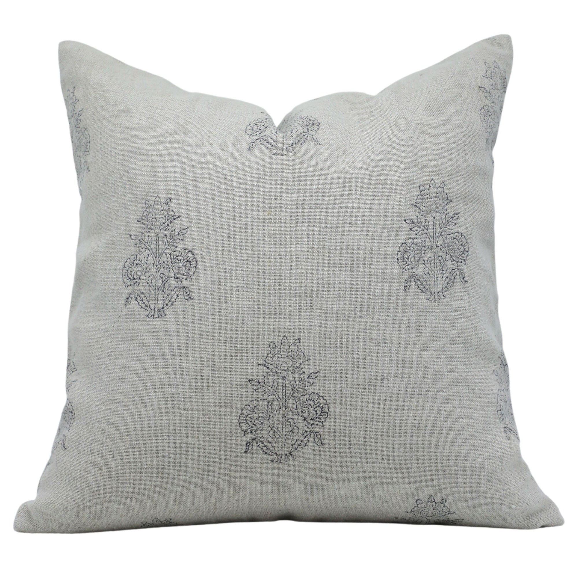 Heavy Linen Pillow Cover with Block Print - COCKROACH - FABDIVINE LLC