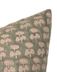 Block print pillow cover for sofa, couch, or bed in thick linen fabric - DAMARU - Fabdivine