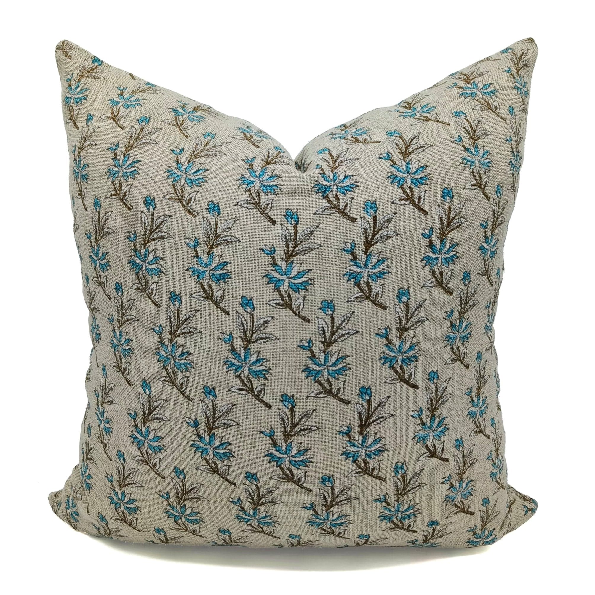 Block print Thick Linen throw pillow cover- DEEPIKA - Fabdivine