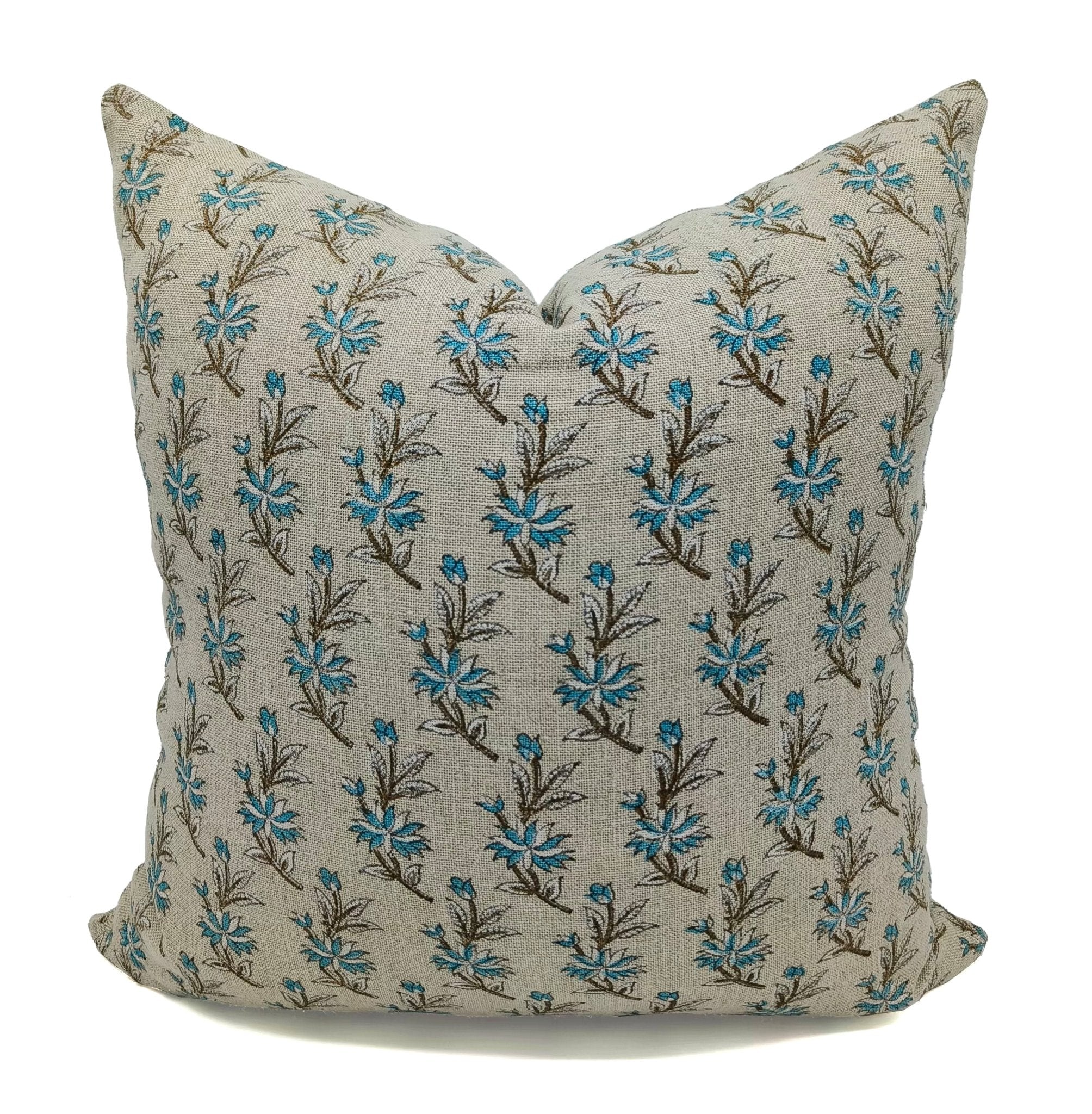 Block print Thick Linen throw pillow cover- DEEPIKA - Fabdivine