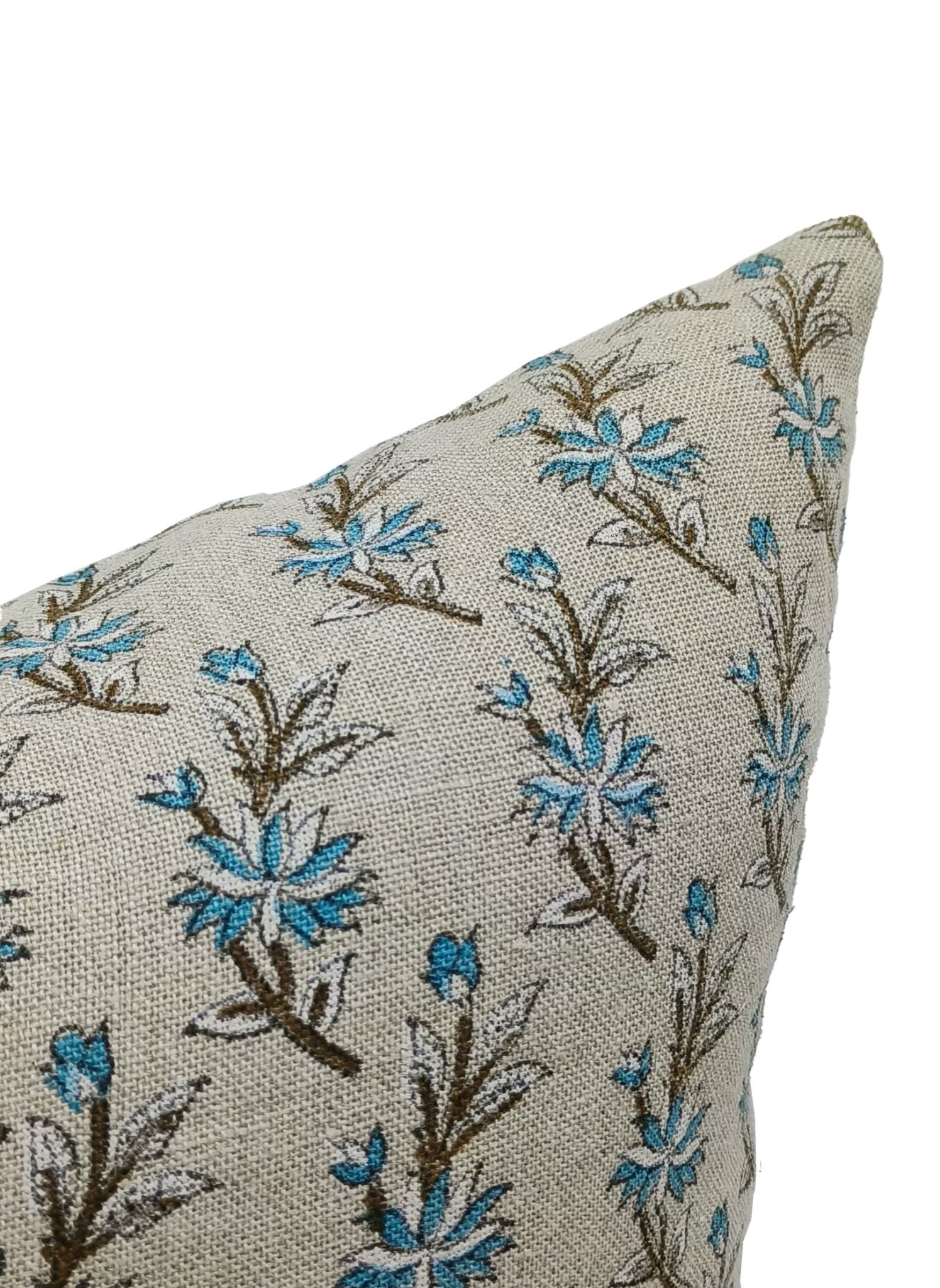 Block print Thick Linen throw pillow cover- DEEPIKA - Fabdivine