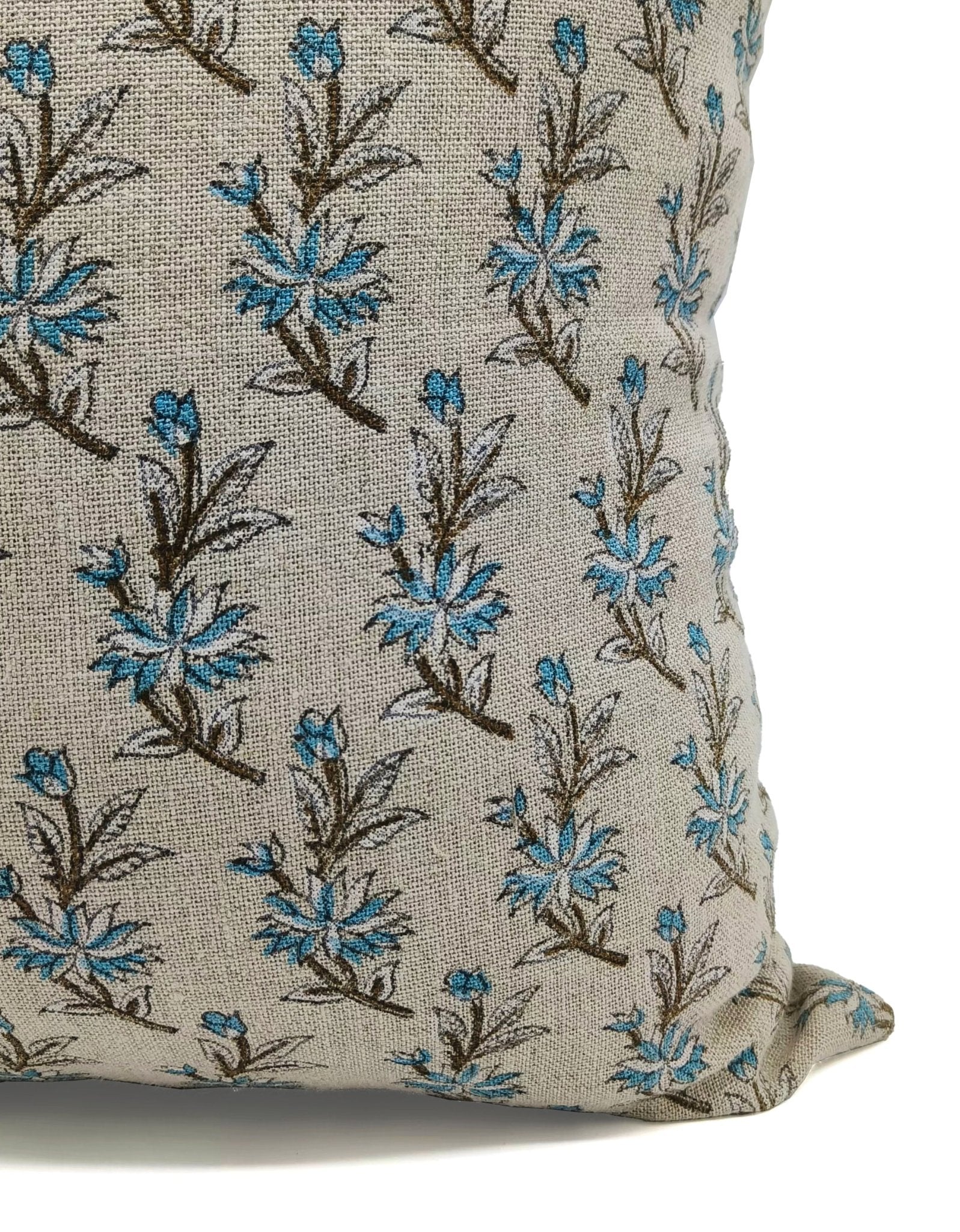 Block print Thick Linen throw pillow cover- DEEPIKA - Fabdivine