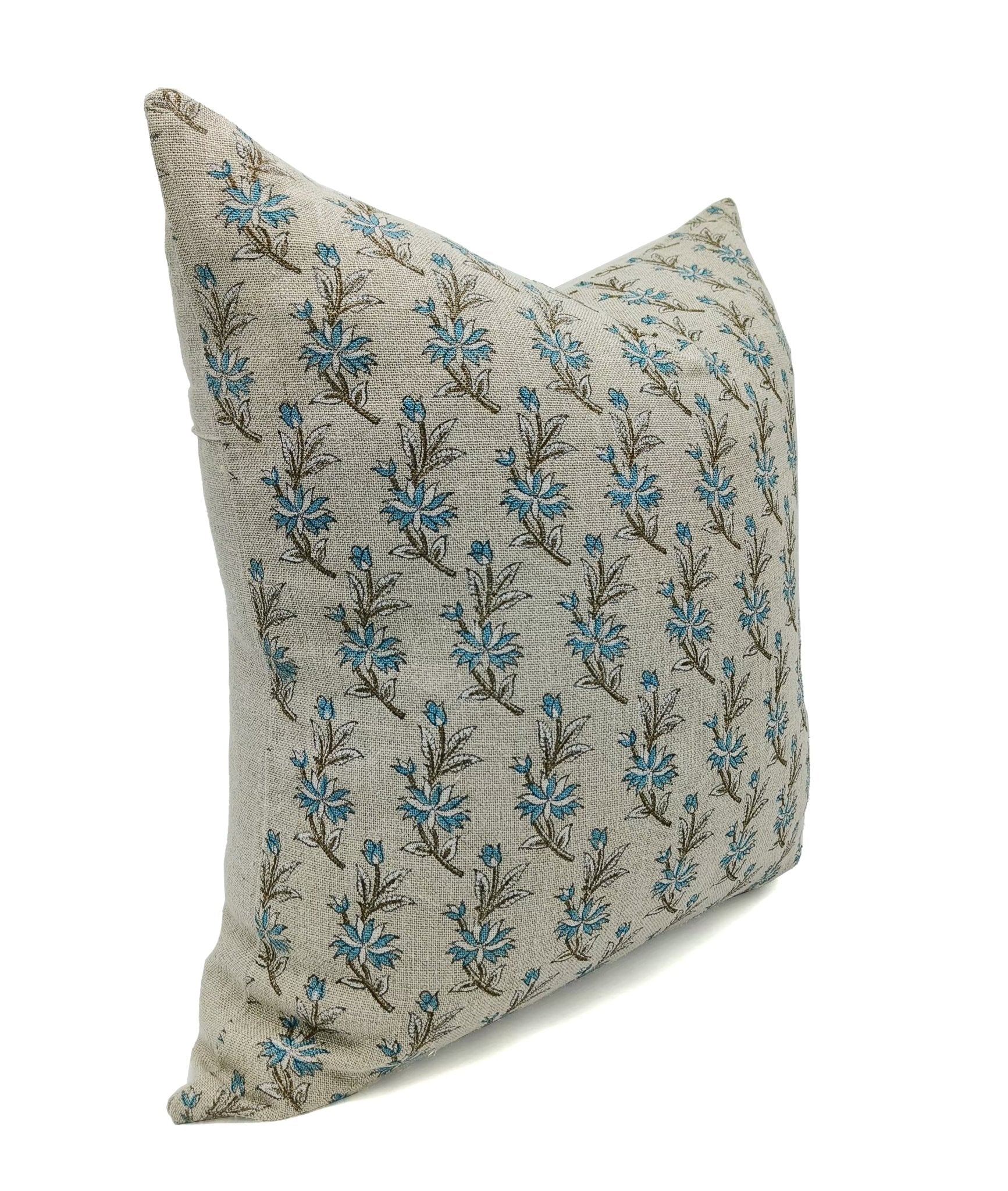 Block print Thick Linen throw pillow cover- DEEPIKA - Fabdivine