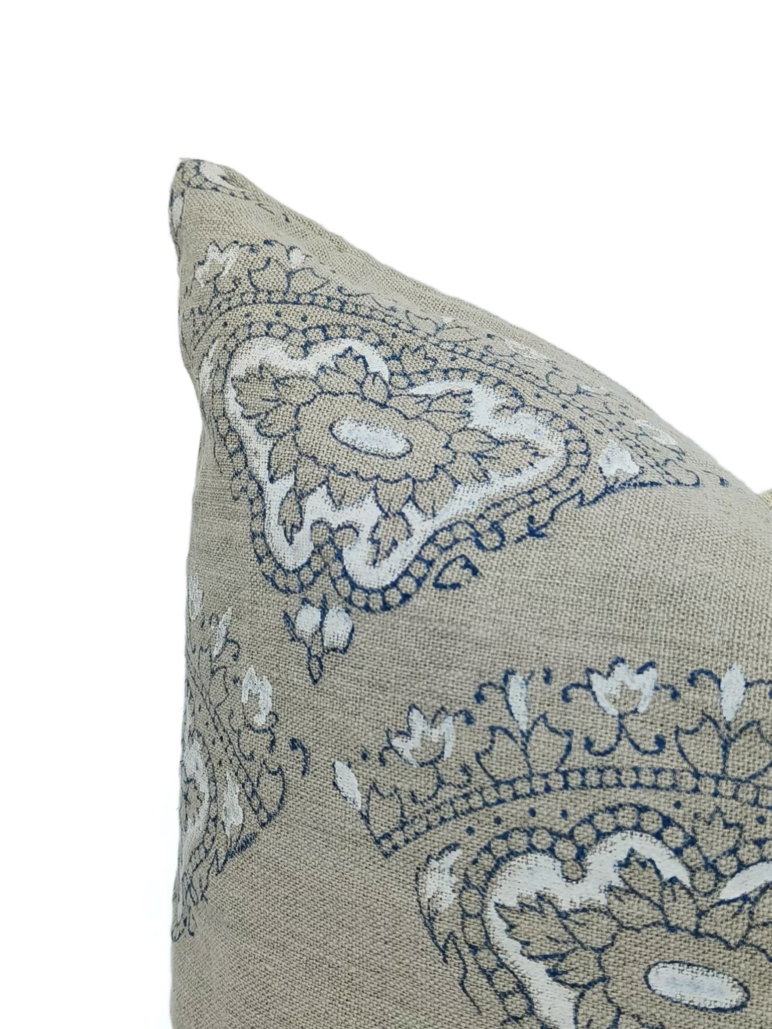 Block print Heavy Linen Pillow Cover - DHWANI - FABDIVINE LLC